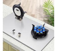 Piano cottura a gas, doppia testa ad alta efficienza, 4,5 kw, desktop/incorporato con testa del bruciatore reversibile, copertura antincendio in rame, NG-304SUS per uso cucina