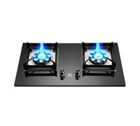 Piano Cottura A Gas, Fornello A Gas Da Tavolo E Incorporato 2 Fuochi NG/GPL, Fornello A Gas 9 Cavità Fierce Fire 5,2 KW Con Protezione Spegnimento Della Fiamma, Piano Cottura For Casa Da Campeggio(LPG