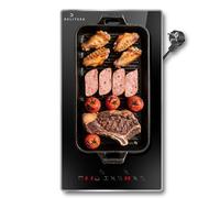 Piano Cottura a Induzione 2 Fuochi con Spina, 3500W Piano a Induzione 2 Piastre con Telaio in Metallo, 29Cm, Zona Flessibile per Grill, Comando Touch, Presa da 16A, 220V, DELITEER