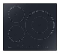 Candy Moderna CIDD633C, piastra induzione, 3 zone, 60 cm, 9 livelli di potenza e booster, 7,2 KW, comandi centrali, indicatore di calore, blocco di sicurezza, allarme surriscaldamento e versamenti, nero