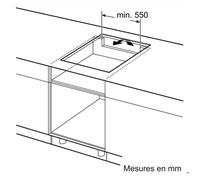 Piano cottura a induzione - BOSCH Serie 2 - 3 fuochi - 52,2 x 59,2 x 5,1 cm - PUC611AA5E - Nero