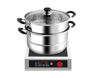 Piano cottura a induzione da 3500 W, singolo digitale per uso commerciale e domestico, controllo della temperatura/potenza a 10 livelli, sistema di protezione di sicurezza, spina UE 220-240 V (nero)