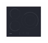 Candy Moderna CIDD633C, piastra induzione, 3 zone, 60 cm, 9 livelli di potenza e booster, 7,2 KW, comandi centrali, indicatore di calore, blocco di sicurezza, allarme surriscaldamento e versamenti, nero
