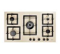 Piano Cottura Cucina a Gas Incasso, 5 Fuochi, Tripla corona, Design Moderno, Made in Italy, Elleci PGSP90151CS Avena