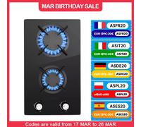 Piano cottura da incasso in vetro ceramico a 2 fuochi Topstrong Piano cottura a gas propano a gas naturale YYEUGCT-B02