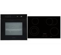 Piano Cottura Forno di Nero 77cm Vetroceramica Set Autark Pyrolyse respekta [EEK: A+]