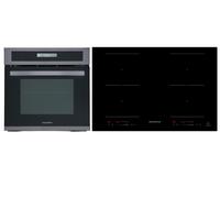 Piano Cottura Forno di Set Induzione Black Steel 2 Flexzonen Slider respekta [EEK: A]