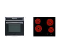 Piano Cottura Forno di Vetroceramica Herdset Montaggio senza Cornice Black Steel [EEK: A]