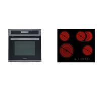 Piano Cottura Forno Vetroceramica Herdset Montaggio senza Telaio Black Steel [EEK: A]