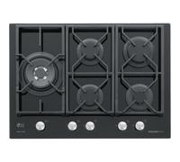 Piano Cottura GV75TXBK a Gas 5 Fuochi Gas Colore Nero