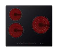 Piano cottura in vetroceramica a 3 zone Midea MC-HT341, 60 cm, nero