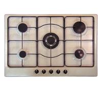 Plados STAR75 UG94 Serie Classica / Moderna Piano Cottura 5 Fuochi a Gas 75 cm (1 Bruciatore Wok Tripla Corona) colore Avena