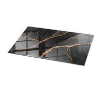 Piano da Tavolini 100x50 cm in Vetro XXL Tavolini da caffè dalla Cucina, Sala da Pranzo o dal Soggiorno Piano d'appoggio Vetro Temperato Decorazione - Motivo Marmo con venature