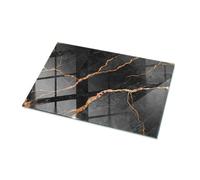 Piano da Tavolini 100x70 cm in Vetro XXL Tavolini da caffè dalla Cucina, Sala da Pranzo o dal Soggiorno Piano d'appoggio Vetro Temperato Decorazione - Motivo Marmo con venature