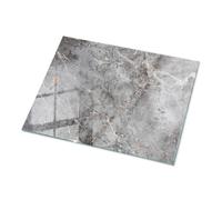 Piano da Tavolini 80x60 cm in Vetro XXL dalla Cucina, Sala da Pranzo o dal Soggiorno Vetro Temperato Decorazione Tavolini da caffè Piano d'appoggio - Motivo Marmo Naturale