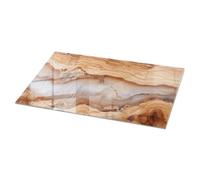 Piano da Tavolini in Vetro 120x60 cm Rettangolare Decorazione Vetro Temperato Tavolini da caffè Piano d'appoggio dalla Cucina, Sala da Pranzo o dal Soggiorno - Motivo Legno Naturale con Resina