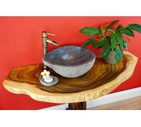 Piano Del Lavabo In Massello Da 100 Cm Con Lavabo In Legno E Tavola Di Legno