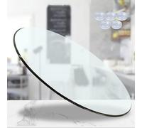 piano del tavolo da pranzo in vetro temperato.pian Round Tempered Glass Table Top | Polished Edge | Transparent Circular Dining Coffee Table Surface | Ideal for Patio Side Tables(98CM(39INCH))