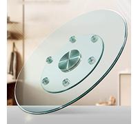 piano del tavolo da pranzo in vetro temperato.pian Tempered Glass Household Round Table Turntable Aluminum Alloy 360° Rotating Base Turntable Home Hotel Large Round Table Top Turntable,(80cm)