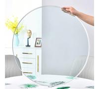 piano del tavolo da pranzo in vetro temperato.pian Transparent Tempered Glass Table Top, Round Dining Table Glass Panel Protector, Flat Polish Edge, Crystal Clear Protective Cover,(88CM(35INCH))