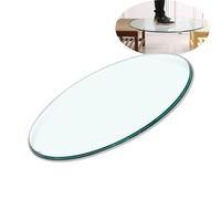 Piano del tavolo In Vetro Temperato 40 50 55 60 Cm Round Clear Glass Tabletop 8 mm Di Spessore, Ideale Per La Casa, L'ufficio, Il Giardino O La Sostituzione Della Tabella Patio(17inch(43cm))