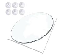 Piano Del Tavolo In Vetro Trasparente Temperato Da 38-60 cm, Vetro Di Ricambio per Protezione Superiore con Bordo Lucido Smussato Di 8 mm Di Spessore per Tavoli Da Pranzo, End, Caffè, Patio(50cm/20")