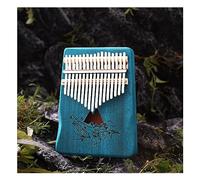 Piano di dito portatile 17 chiavi Piano per il pollice con istruzione di studio e martello melodia, pianoforte per dito in legno, regalo per bambini per principianti T