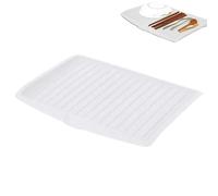 Piano di drenaggio per piatti - Vassoio scolapiatti da cucina con pendenza a caduta laterale | Vassoio per scaffale di essiccazione per piatti, drenatore d'acqua, scheda di drenaggio per utilità, di