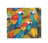 Piano di lavoro da cucina assorbente WHJSSF due pappagalli colorati modello antiscivolo e ad asciugatura rapida per riporre stoviglie e pulire i controsoffitti 45,7 x 40,6 cm