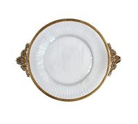 Piano di lavoro frutta e verdura cestino ciotola retrò striscia di rame vassoio di vetro piatti da tè pomeridiano piatto pasticceria torta snack piatti ottone specchio cibo decorativo piatto