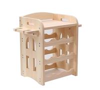Piano di lavoro in legno per vini, mobile per vino in pino resistente per cucina, cantina, ufficio, bar Rack di lusso per bottiglie di vino e portabottiglie standard (Colore: Naturale-B)
