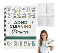 Piano di pulizia per ADHD, programma di pulizia e organizzatore giornaliero settimanale e mensile, organizzatore per compiti domestici, diario per compiti in famiglia