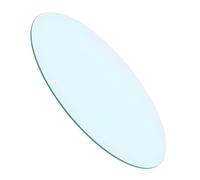 Piano di ricambio rotondo in vetro temperato con bordo lucido (800 mm), design moderno per tavoli da pranzo o patio