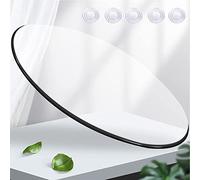 Piano di ricambio rotondo in vetro temperato da 35 a 80 cm, trasparente, piatto, liscio, facile da pulire, ad alta durezza, ideale per mobili di casa, cucina, sala da pranzo