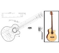 Piano di un basso acustico - Stampa su scala completa