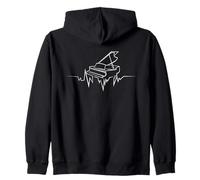 Piano Heartbeat Cool Design per pianisti e musicisti Felpa con Cappuccio