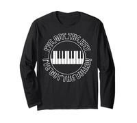 Piano I've Got Keyboard Pianist Classic Keys in bianco e nero Maglia a Manica