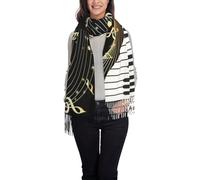 Piano Keyboard Music Note Donna Foulard Morbida Sciarpe Con Frange Sciarpa Per Autunno Sera Matrimonio
