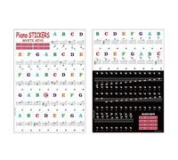 Piano Keyboard Stickers for 37/49/54/61/88 White and Black Keys, Fansjoy Music Stickers, Piano Keys Stickers for Children and Beginners, Trasparente Removable