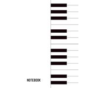 Piano Keyboard Themed Notebook: Blank Lined Journal, Funny Piano Notebook, Ruled Writing Book, Piano Journal for Music Lovers, Perfect Gift for Pianists - White Cover