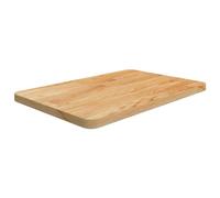 Piano lavabo marrone chiaro, in legno massiccio, 60 x 40 x 2,5 cm, impermeabile, antigraffio, resistente al calore, tagliato, per cucina, bagno, officina, fai da te
