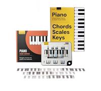 Piano Learning Bundle - Chord Compass & Book + 88 tasti note strisce + accordi e scale laminati cheat fogli - Strumenti di apprendimento per principianti di Noisy Clan