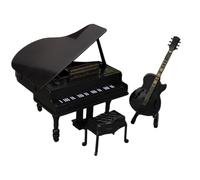 Piano Model - PP , Educational Toy Piano Miniature Stool ,Crafted with Care | Improved Scene, Safe Musical Instrument Model, Miniature House Decoration For Birthday, Thanksgiving, Easter