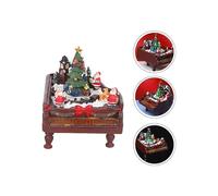 Piano Music Box Ornament Resin Statue Christmas Beautiful Decoration with Light