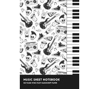Piano Music Sheet Notebook: Manuscript Paper for Composers & Musicians Rock Line Cover Design: 6x9 Inches, 120 Pages Wide Staff Manuscript Paper Book ... Cover for Musicians, Students, Teachers