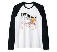 Piano Musicalmente Gold Flower Maglia con Maniche Raglan