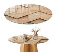 Piano per Tavolini da Salotto 90 cm | Rotondo | Multiuso | Con Stampato | geometria tedesca | Bordi a Filo Lucido | Vetro Temperato | Spessore 4 mm | Decorazioni per Cucina e Soggiorno