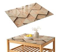 Piano per Tavolo 100x70 cm | Rettangolare | Multiuso | Con Stampato | geometria tedesca | Spessore 4 mm | Bordi a Filo Lucido | Decorazioni per Cucina e Soggiorno | Vetro Temperato