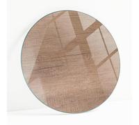 Piano per Tavolo Rotondo ø 70 cm | Base In Vetro Temperato | Lastra di Protezione | Installazione Semplice | Con Cuscinetti Antiscivolo | Per Tavoli Mobili Fai Da Te | Decorativo - Legno Classico