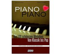 Piano Piano 1 di peso medio, 100 melodie più belle, da classico a pop, per pianoforte di peso medio, con graffetta colorata a forma di cuore, EH3643, ISBN: 9783930159888